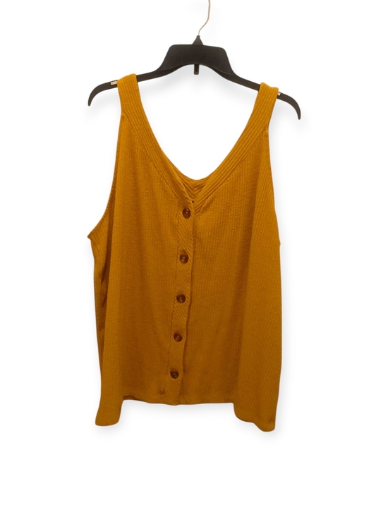 Ava & Viv Tops - Ava Viv Womens Tank Top Yellow Knit Sleeveless V-Neck Strap Button Up Size 2X